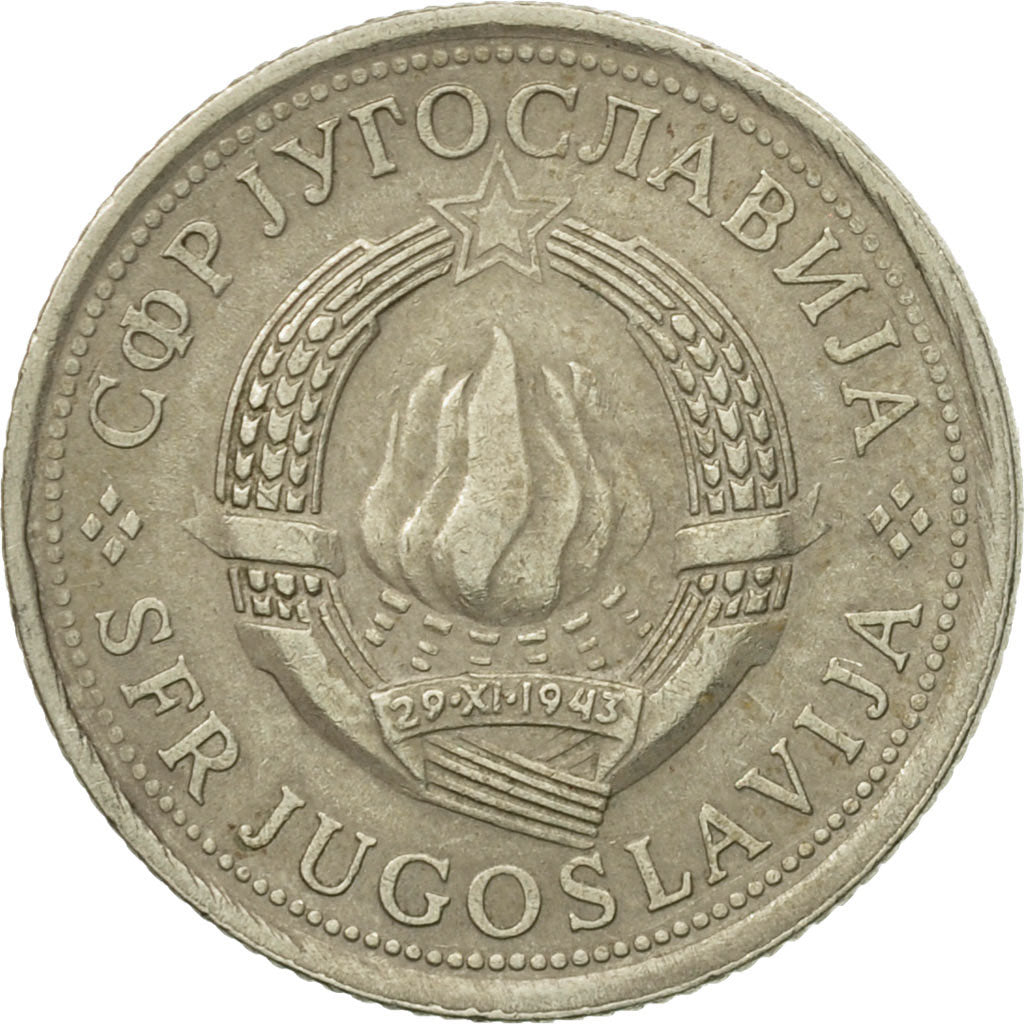Moneta, Iugoslavia, Dinar, 1977, MB+, Rame-nichel-zinco, KM:59