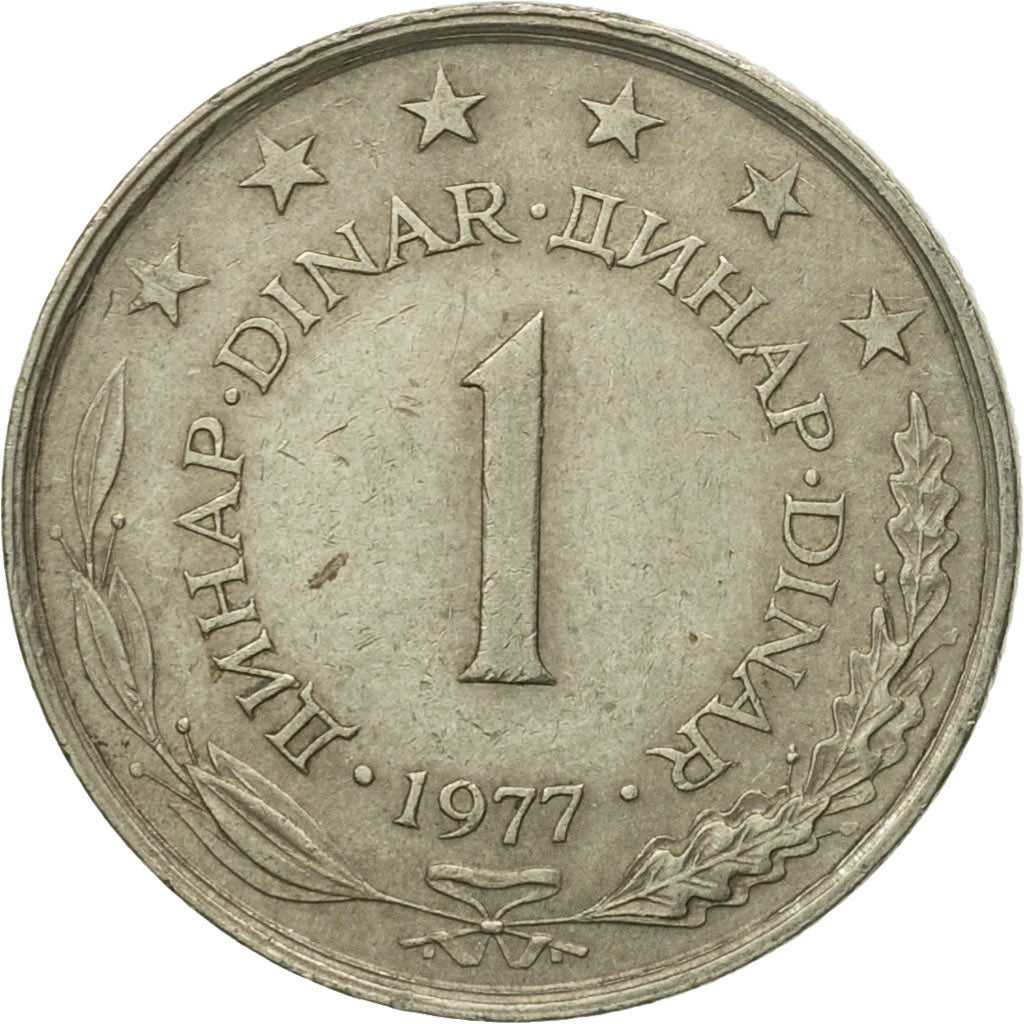 Moneta, Iugoslavia, Dinar, 1977, MB+, Rame-nichel-zinco, KM:59