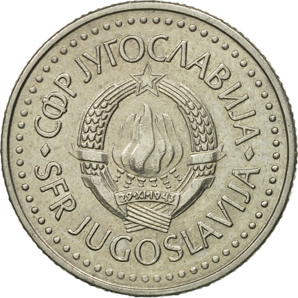 Coin, Yugoslavia, Dinar, 1985, AU(50-53), Nickel-brass, KM:86