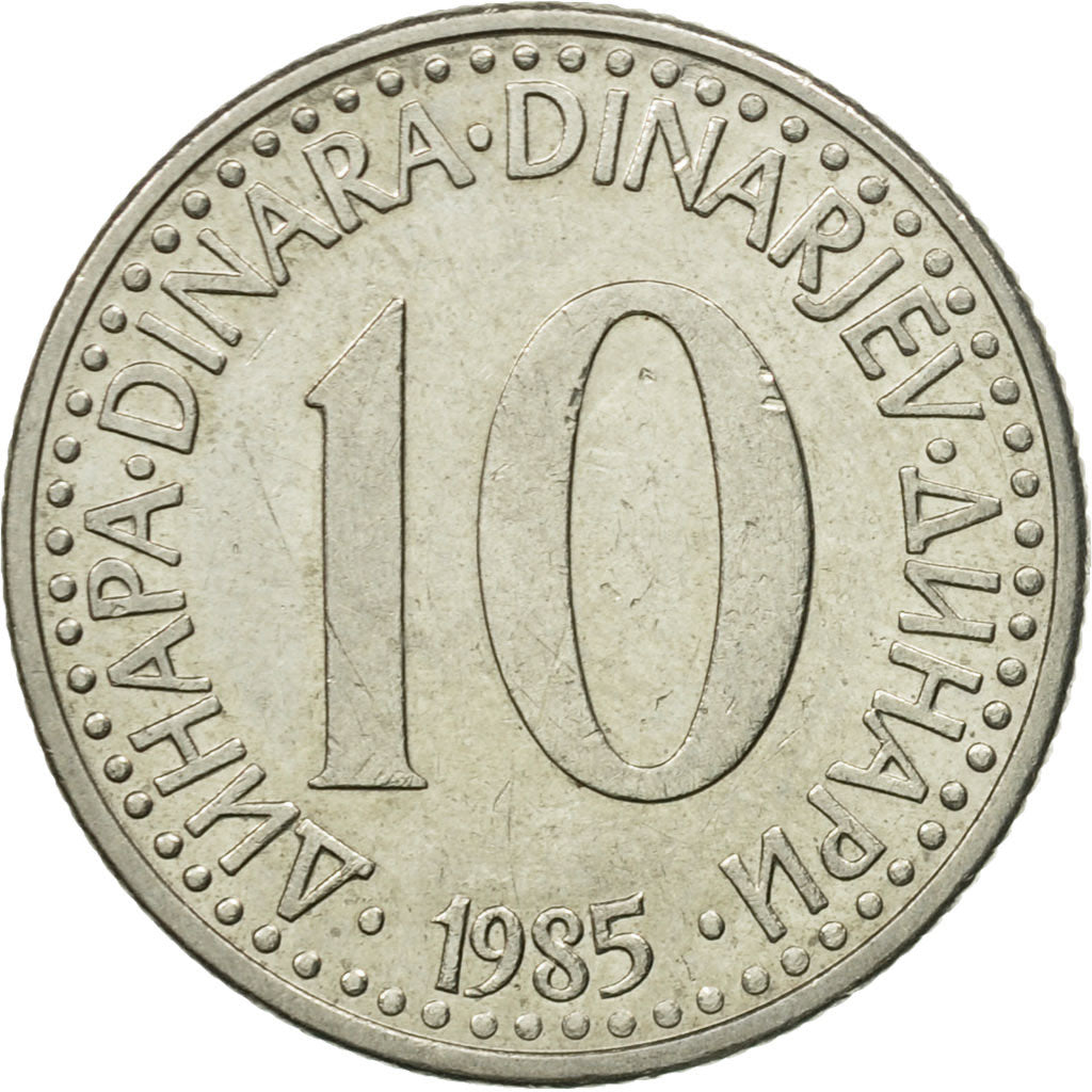 Coin, Yugoslavia, Dinar, 1985, AU(50-53), Nickel-brass, KM:86