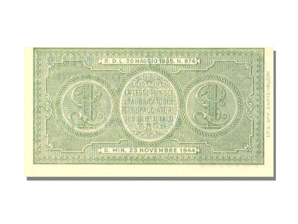Italy, 1 Lira, 1944, 1944-11-23, UNC(65-70)