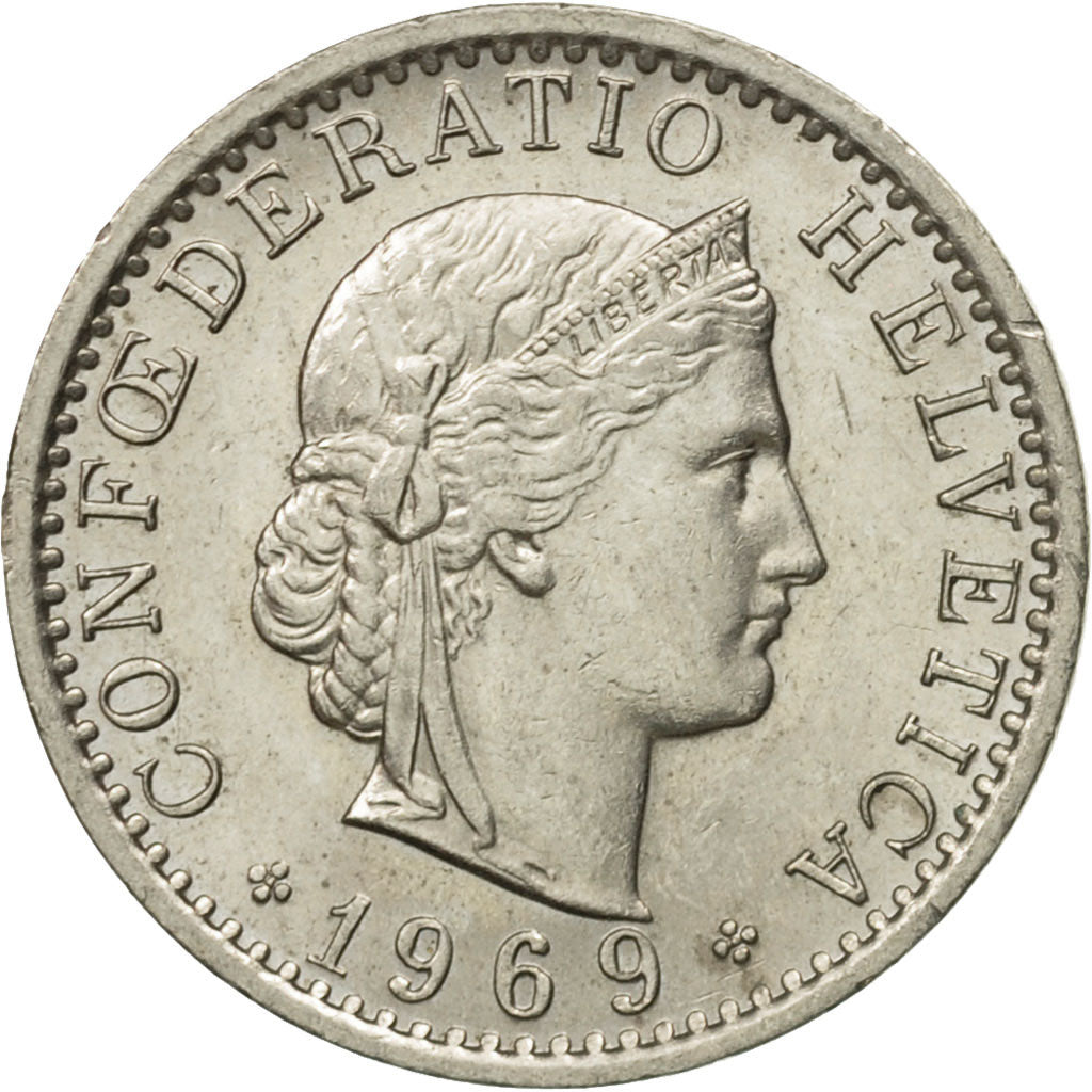 Moneda, Suiza, 20 Rappen, 1969, Bern, MBC+, Cobre - níquel, KM:29a