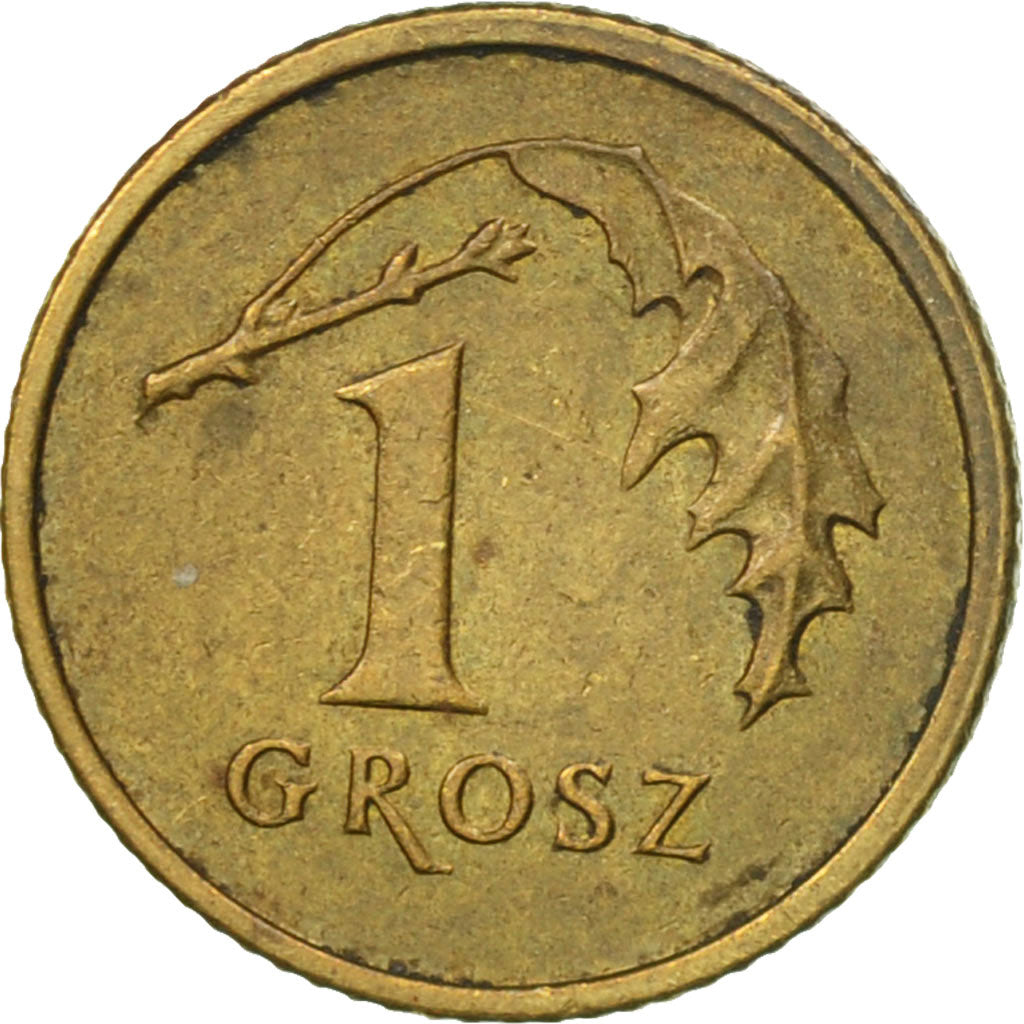 Coin, Poland, Grosz, 2002, Warsaw, EF(40-45), Brass, KM:276