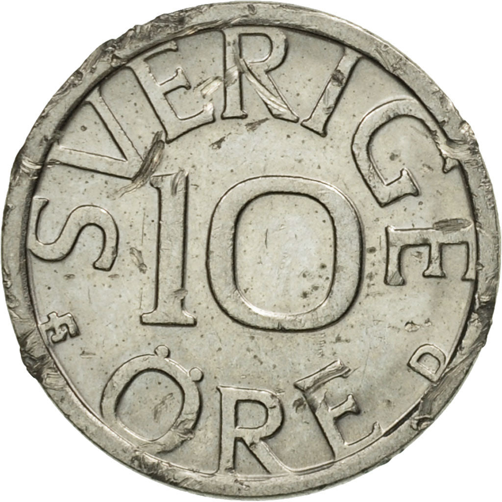 Coin, Sweden, Carl XVI Gustaf, 10 Öre, 1987, VF(20-25), Copper-nickel, KM:850