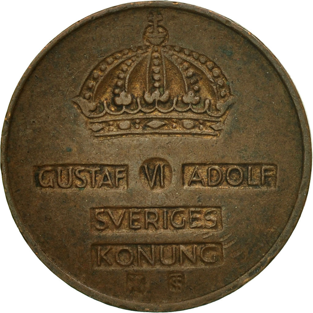 Coin, Sweden, Gustaf VI, 2 Öre, 1956, VF(30-35), Bronze, KM:821