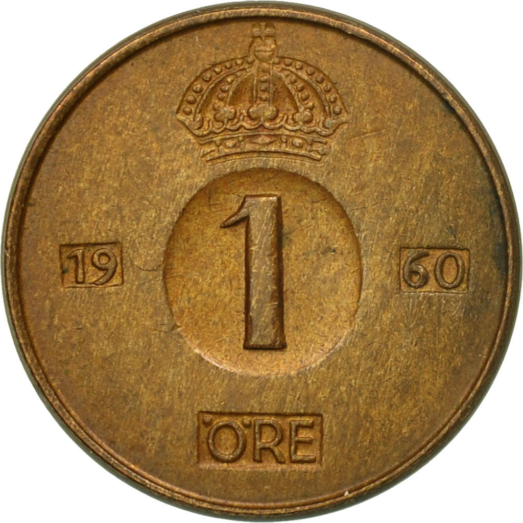 Coin, Sweden, Gustaf VI, Ore, 1960, EF(40-45), Bronze, KM:820