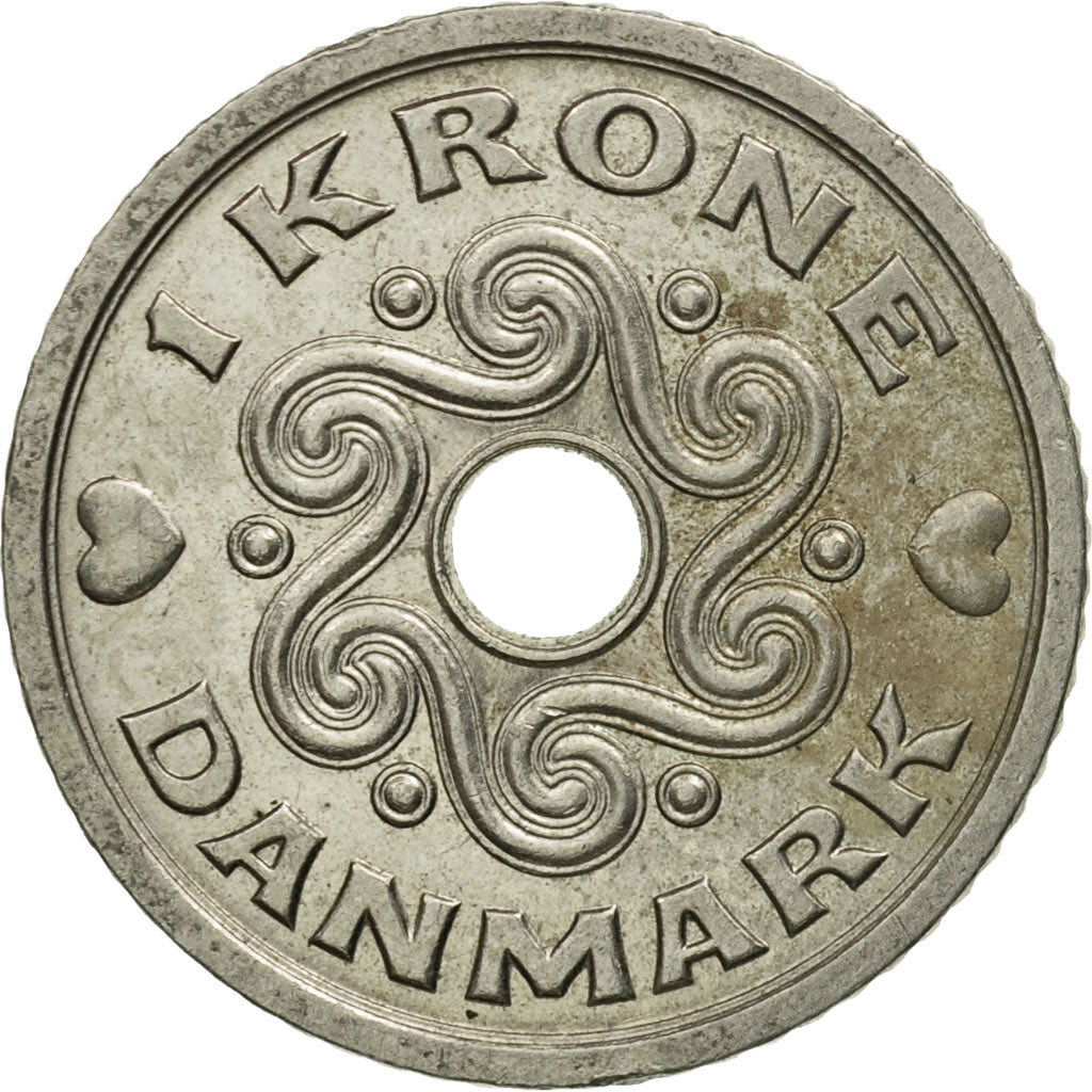 Münze, Dänemark, Margrethe II, Krone, 2006, Brondby, SS+, Copper-nickel