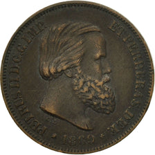 Coin, Brazil, Pedro II, 10 Reis, 1869, AU(50-53), Bronze, KM:473