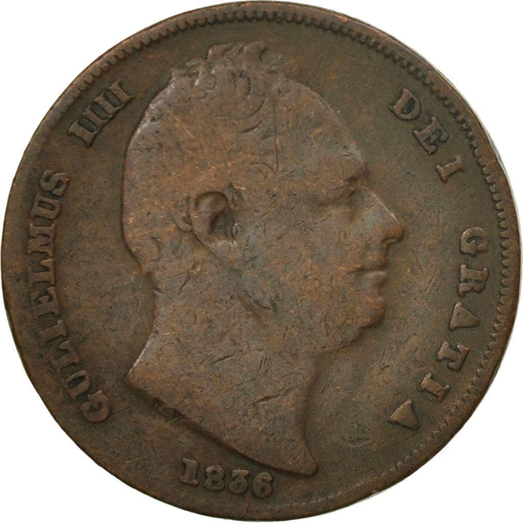 Coin, Great Britain, William IV, Farthing, 1836, VF(30-35), Copper, KM:705