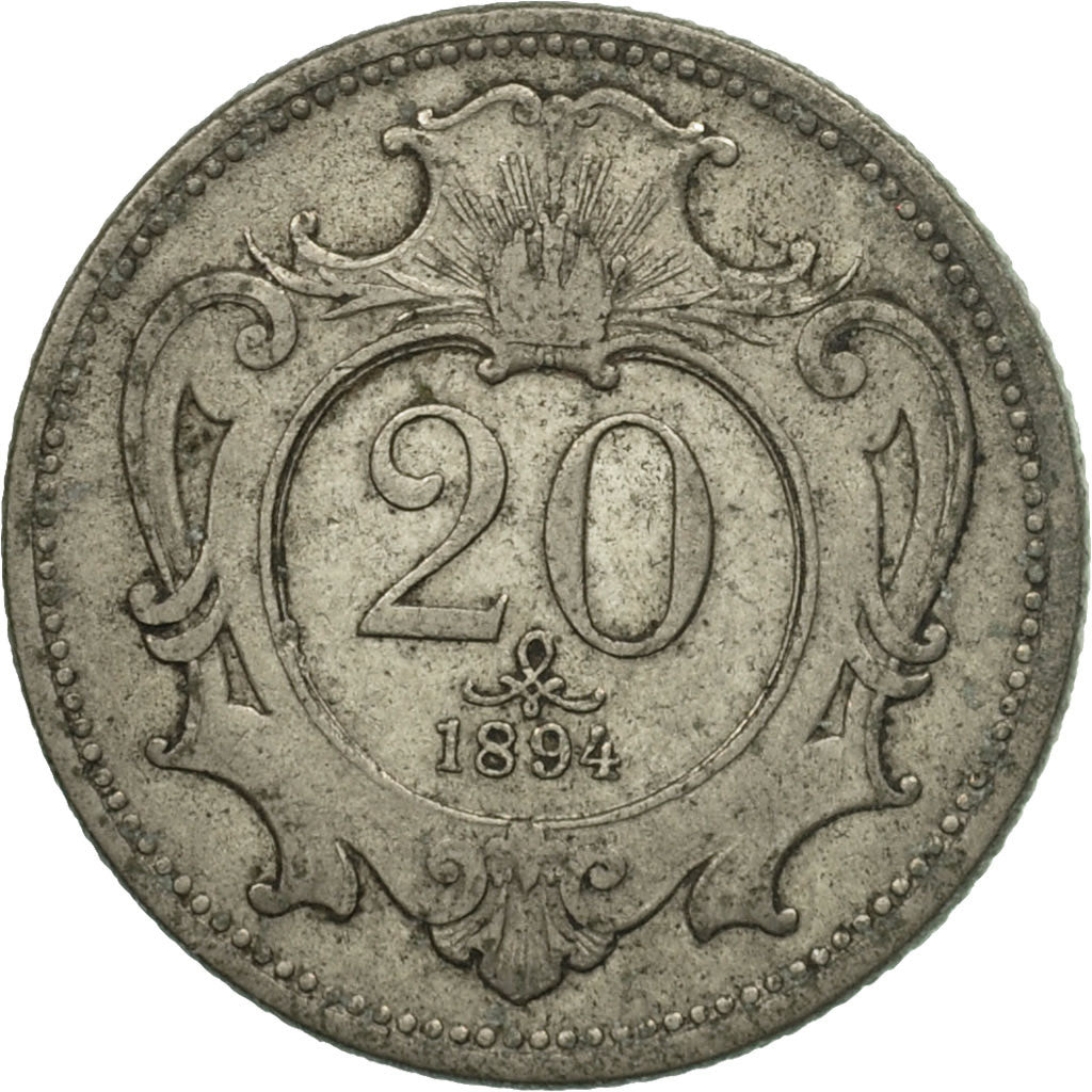 Münze, Österreich, Franz Joseph I, 20 Heller, 1894, S+, Nickel, KM:2803