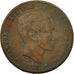Monnaie, Espagne, Alfonso XII, 10 Centimos, 1878, Madrid, TTB+, Bronze, KM:675