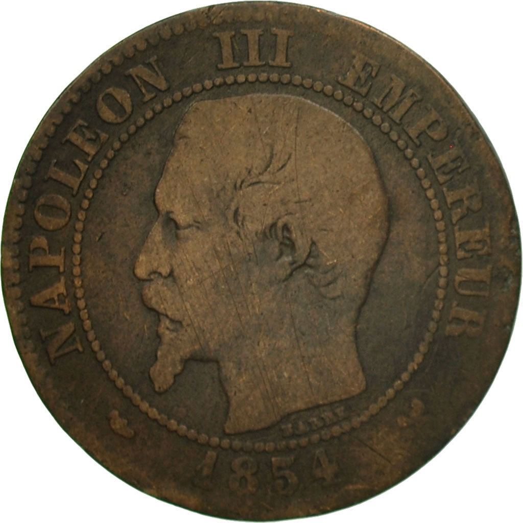 Moneta, Francja, Napoleon III, Napoléon III, 2 Centimes, 1854, Lille, F(12-15)