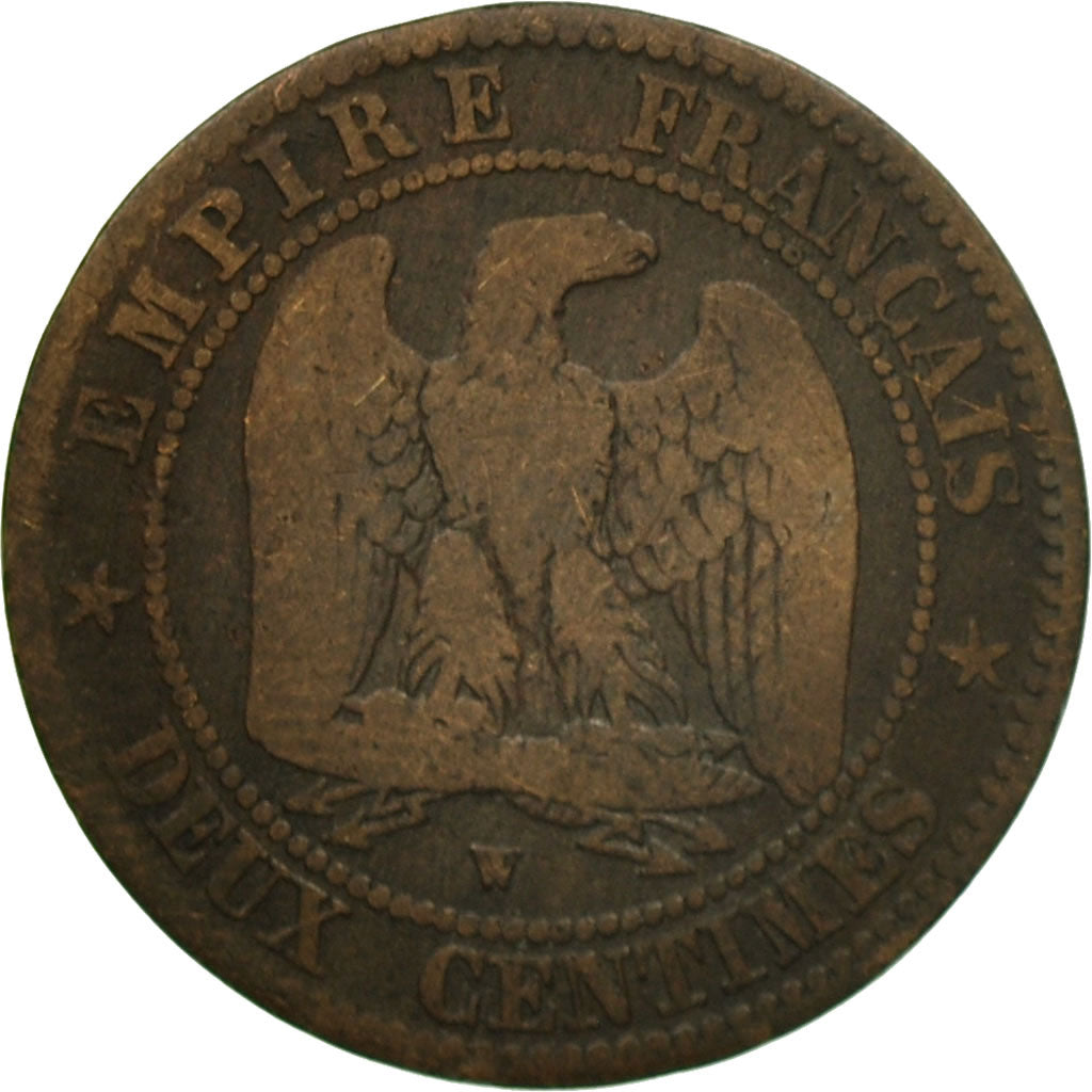 Moneta, Francja, Napoleon III, Napoléon III, 2 Centimes, 1854, Lille, F(12-15)