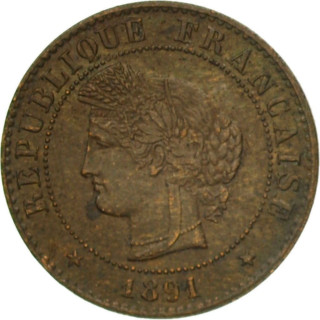 Coin, France, Cérès, Centime, 1891, Paris, VF(20-25), Bronze, KM:826.1