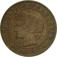 Coin, France, Cérès, Centime, 1891, Paris, VF(20-25), Bronze, KM:826.1