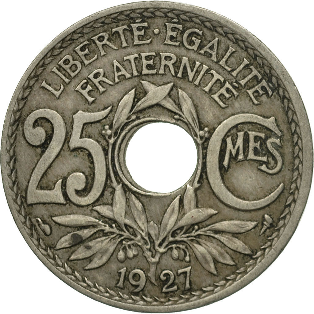 Coin, France, Lindauer, 25 Centimes, 1927, EF(40-45), Copper-nickel, KM:867a, Le