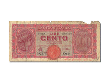 Italy, 100 Lire, 1944, KM #75a, 1944-12-10, VG(8-10), O 185
