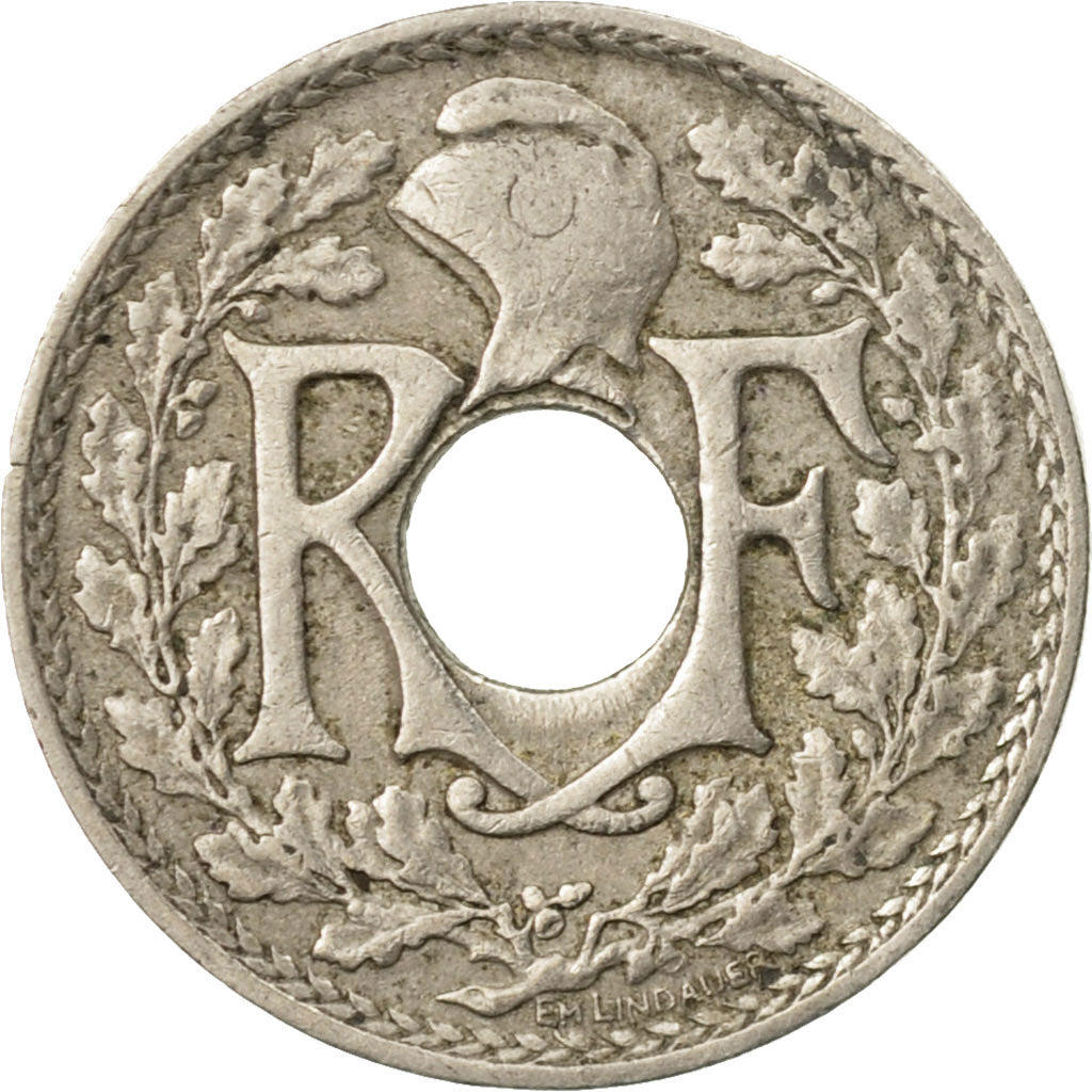 Coin, France, Lindauer, 5 Centimes, 1919, Paris, EF(40-45), Copper-nickel