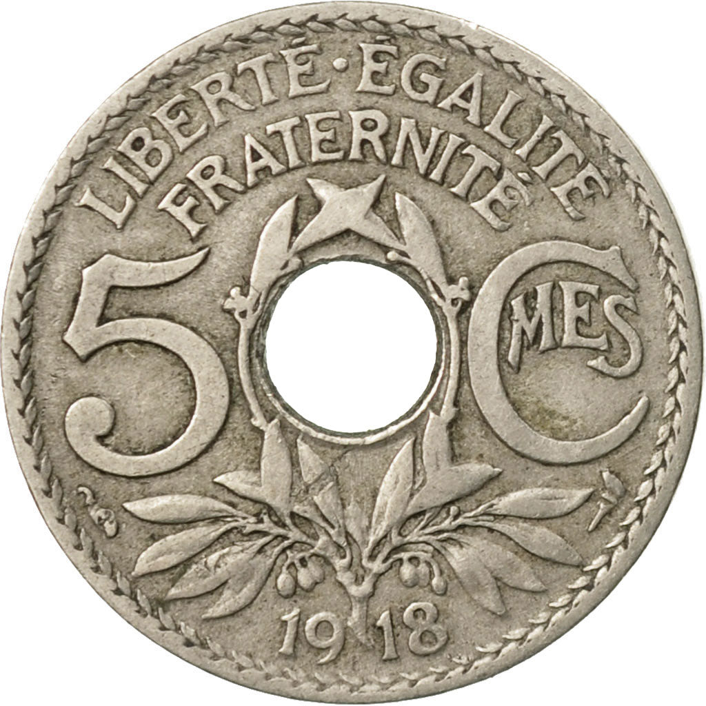 Coin, France, Lindauer, 5 Centimes, 1918, Paris, VF(30-35), Copper-nickel
