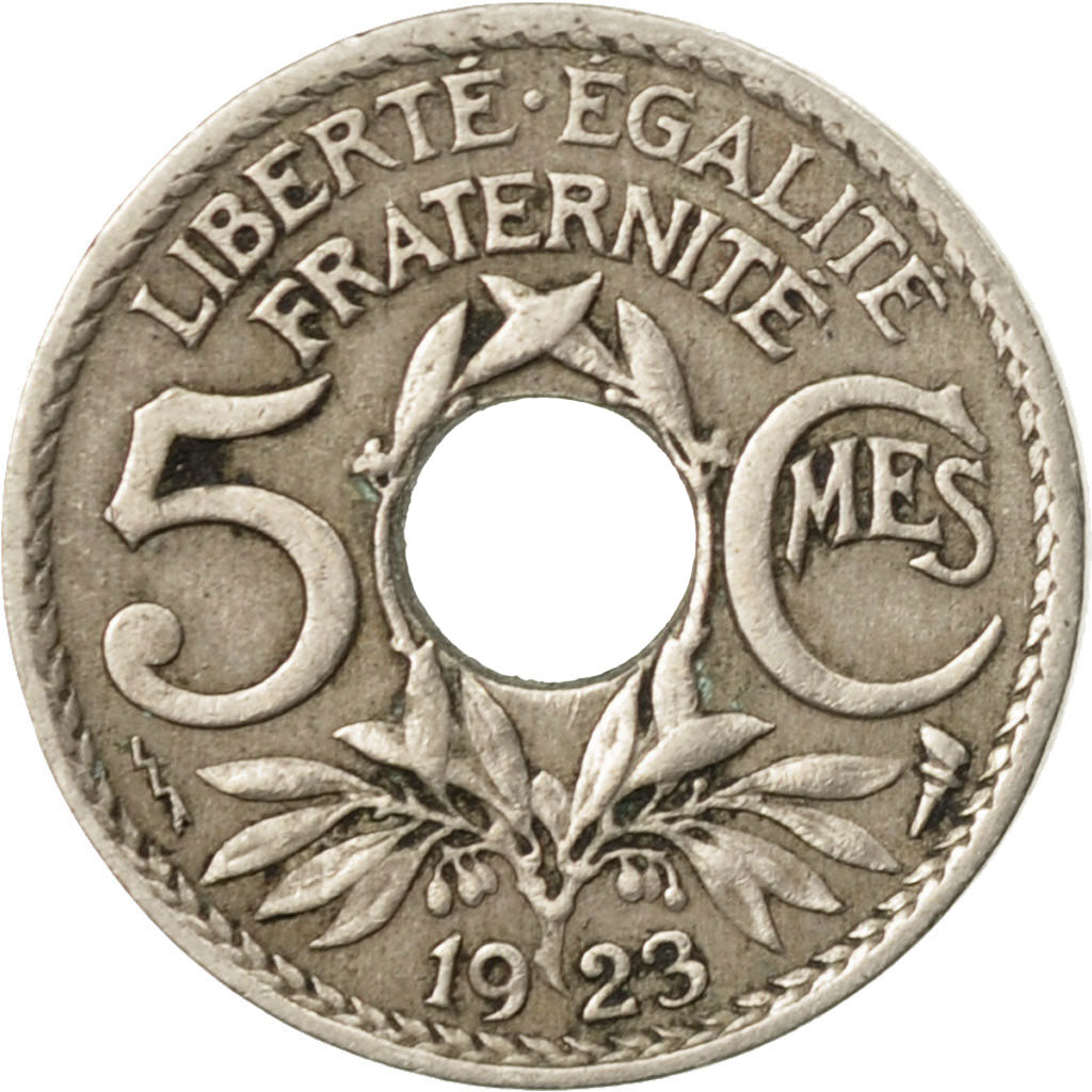 Monnaie, France, Lindauer, 5 Centimes, 1923, Poissy, TTB, Copper-nickel, KM:875