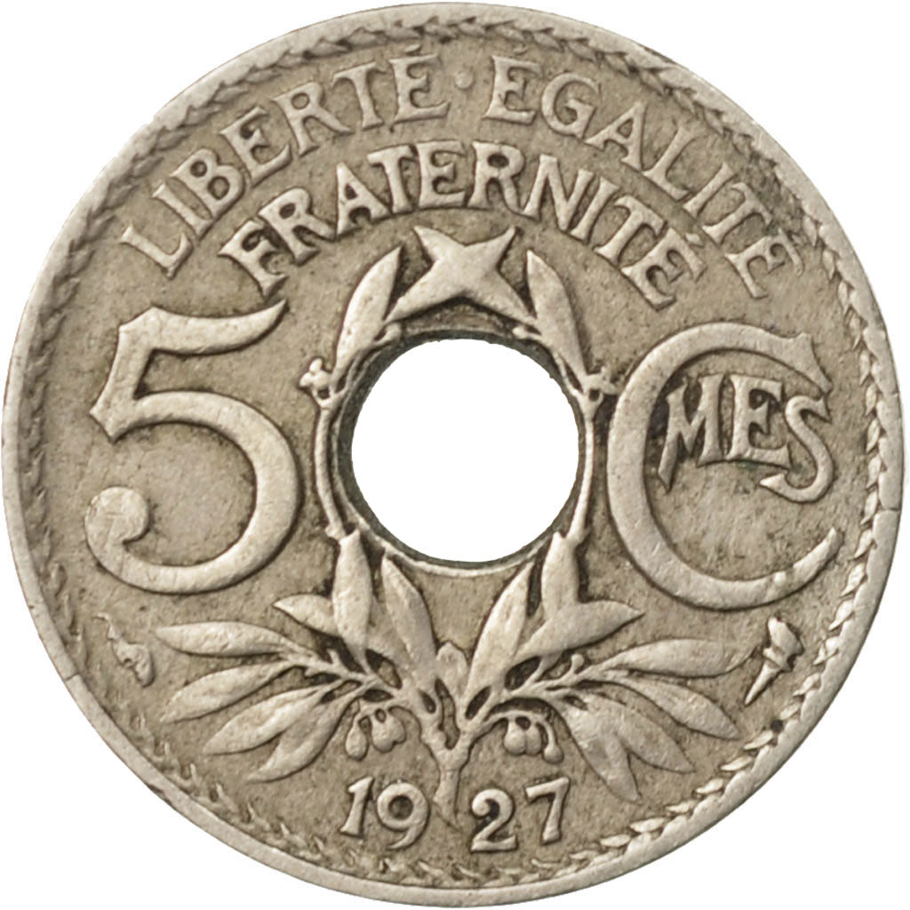 Munten, Frankrijk, Lindauer, 5 Centimes, 1927, Paris, FR, Copper-nickel, KM:875