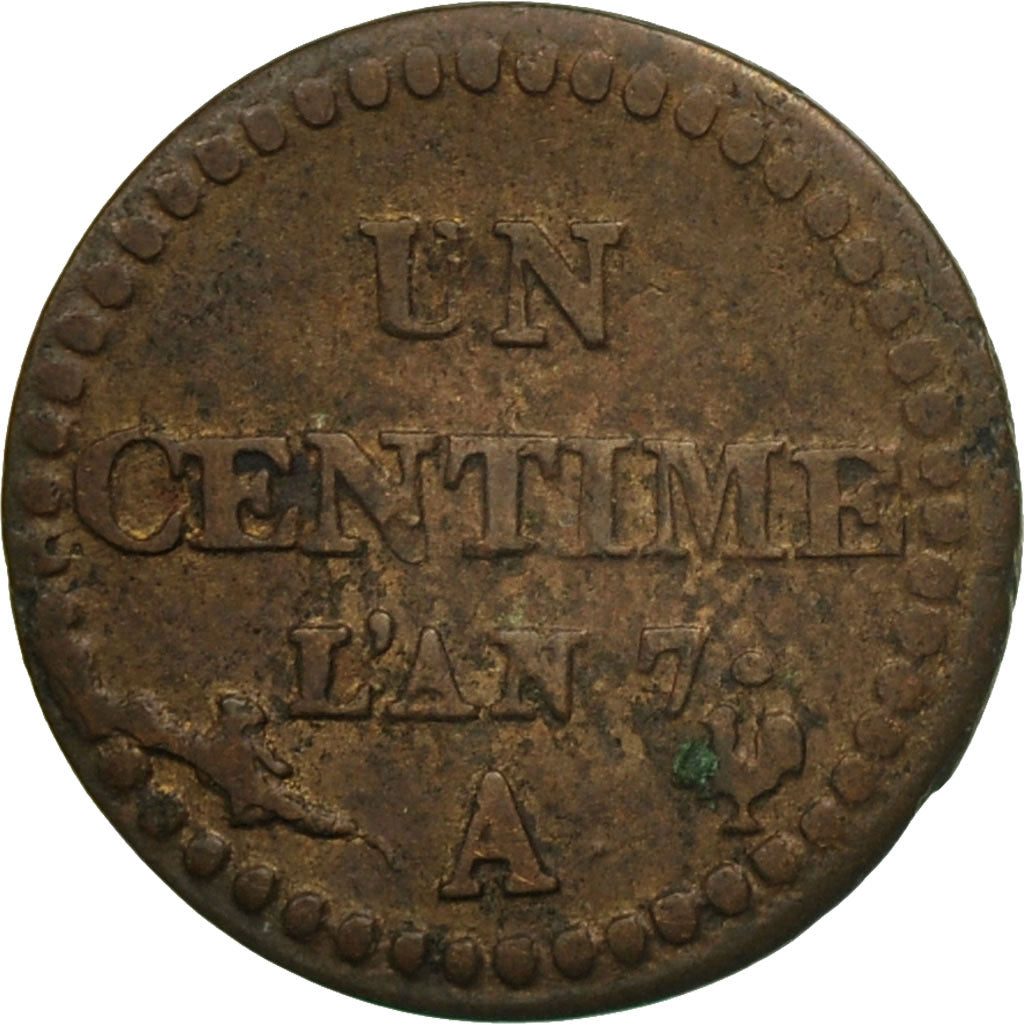 Coin, France, Dupré, Centime, AN 7, Paris, VF(20-25), Bronze, KM:646