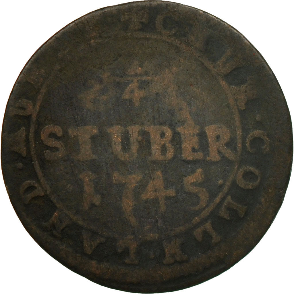 Coin, German States, COLOGNE, Clemens August, 1/4 St, 1745, Berlin, F(12-15)