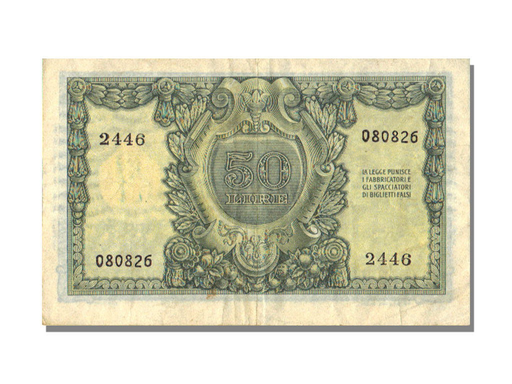Italy, 50 Lire, 1951, KM #91a, 1951-12-31, AU(55-58), 2446