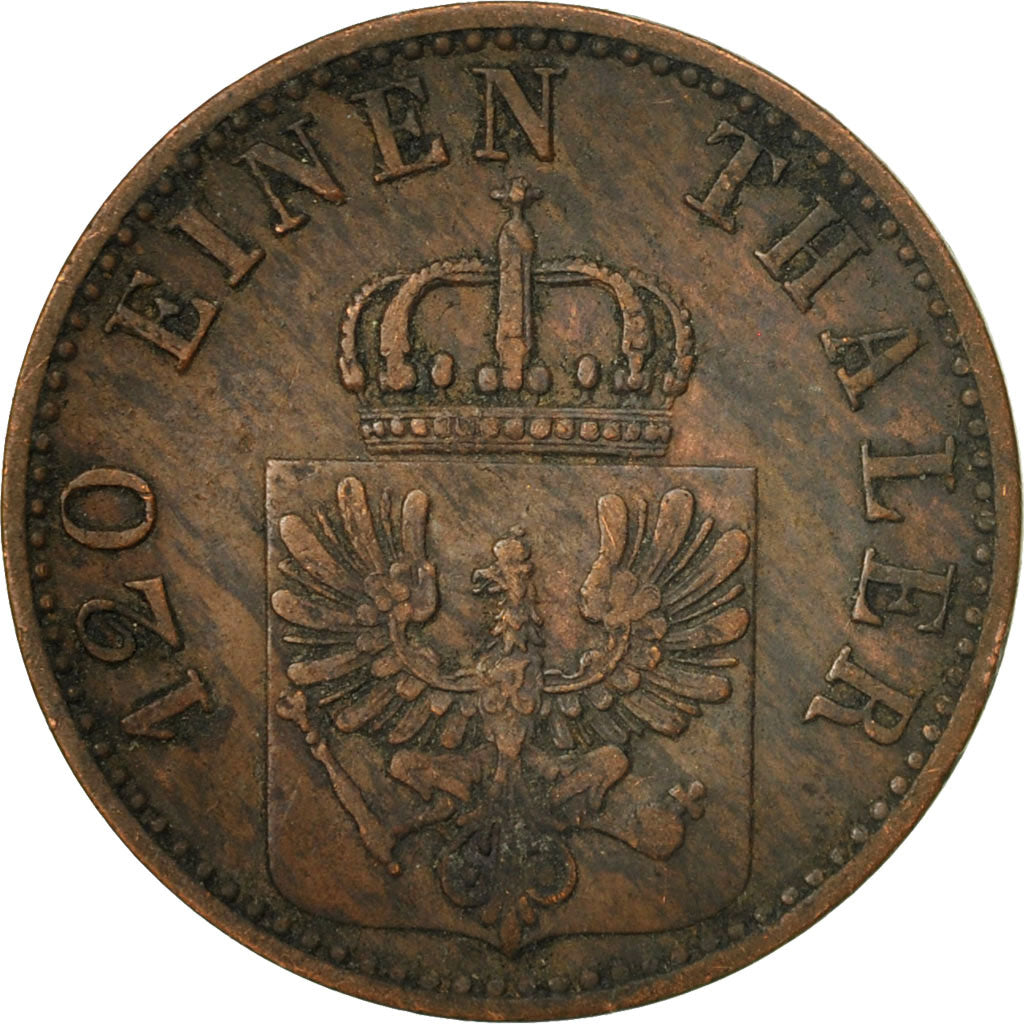 Moneda, Estados alemanes, PRUSSIA, Wilhelm I, 3 Pfennig, 1866, Berlin, BC+