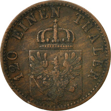 Münze, Deutsch Staaten, PRUSSIA, Wilhelm I, 3 Pfennig, 1866, Berlin, S+