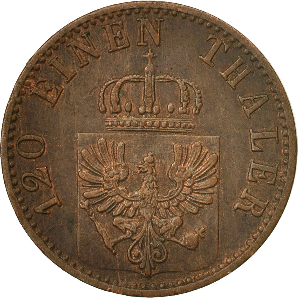 Moneta, Stati tedeschi, PRUSSIA, Wilhelm I, 3 Pfennig, 1868, Vienne, MB+, Rame