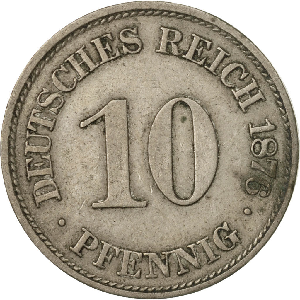 Moneta, GERMANIA - IMPERO, Wilhelm I, 10 Pfennig, 1876, Muldenhütten, MB+