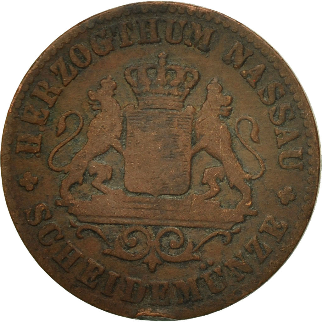Coin, German States, NASSAU, Adolph, Kreuzer, 1859, Wiesbaden, EF(40-45)