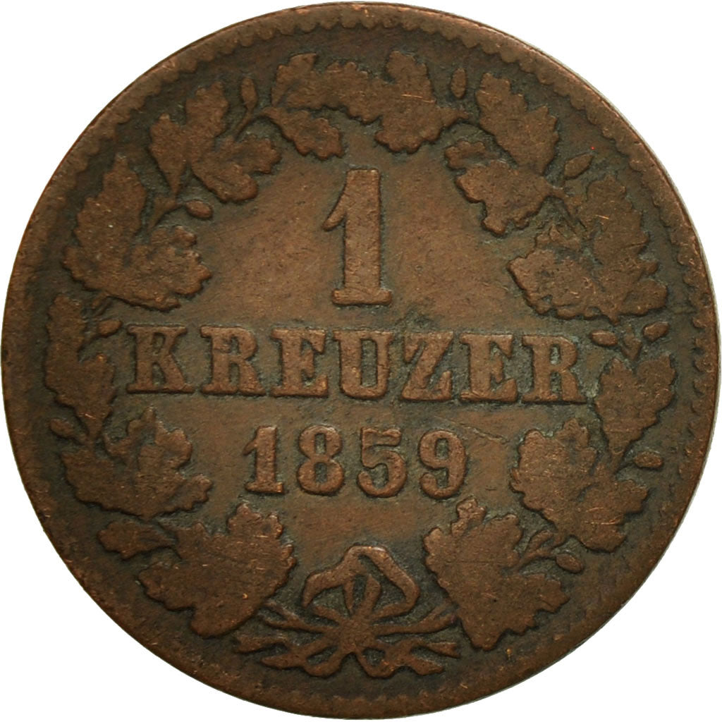 Coin, German States, NASSAU, Adolph, Kreuzer, 1859, Wiesbaden, EF(40-45)