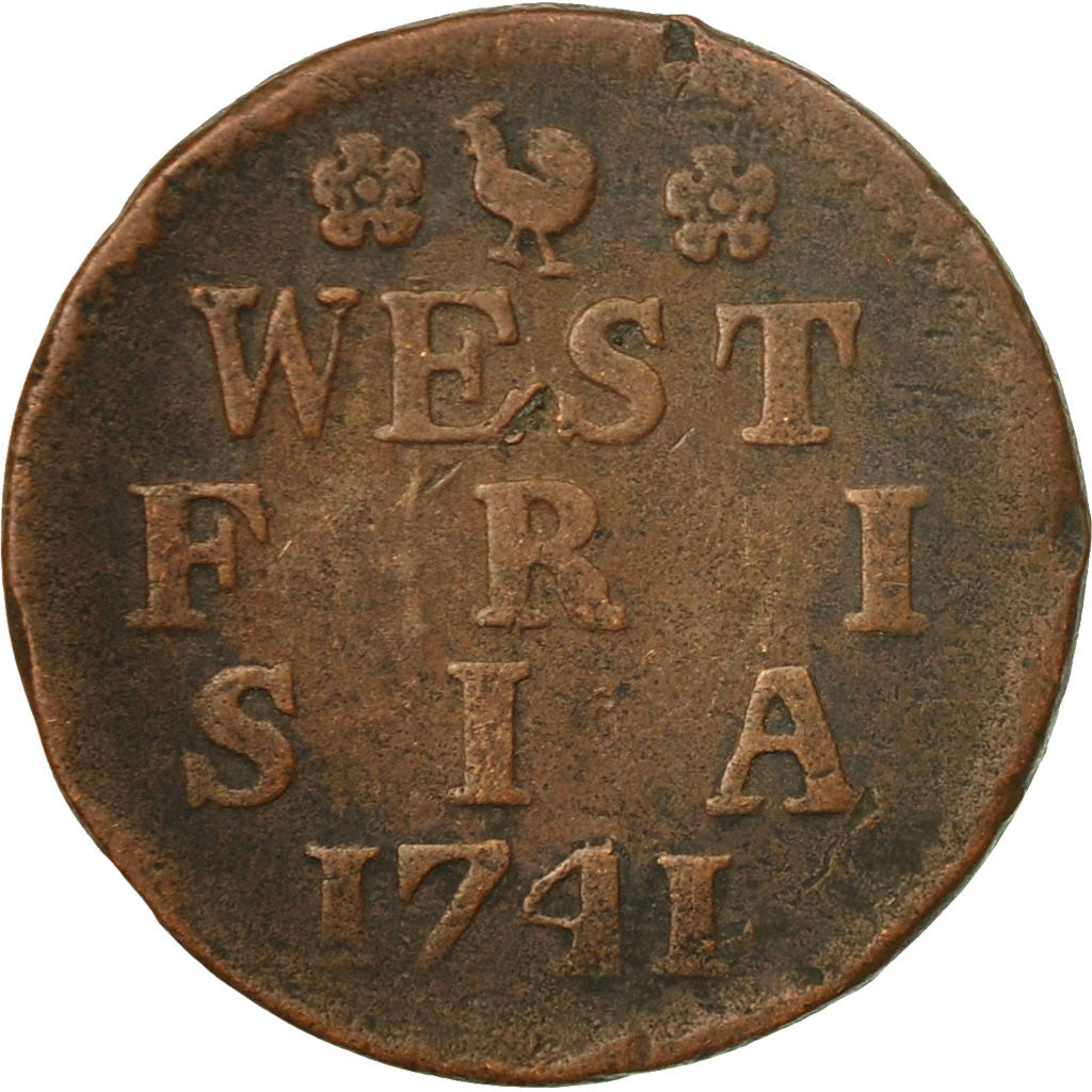 Coin, Netherlands, WEST FRIESLAND, Duit, 1741, EF(40-45), Copper, KM:126