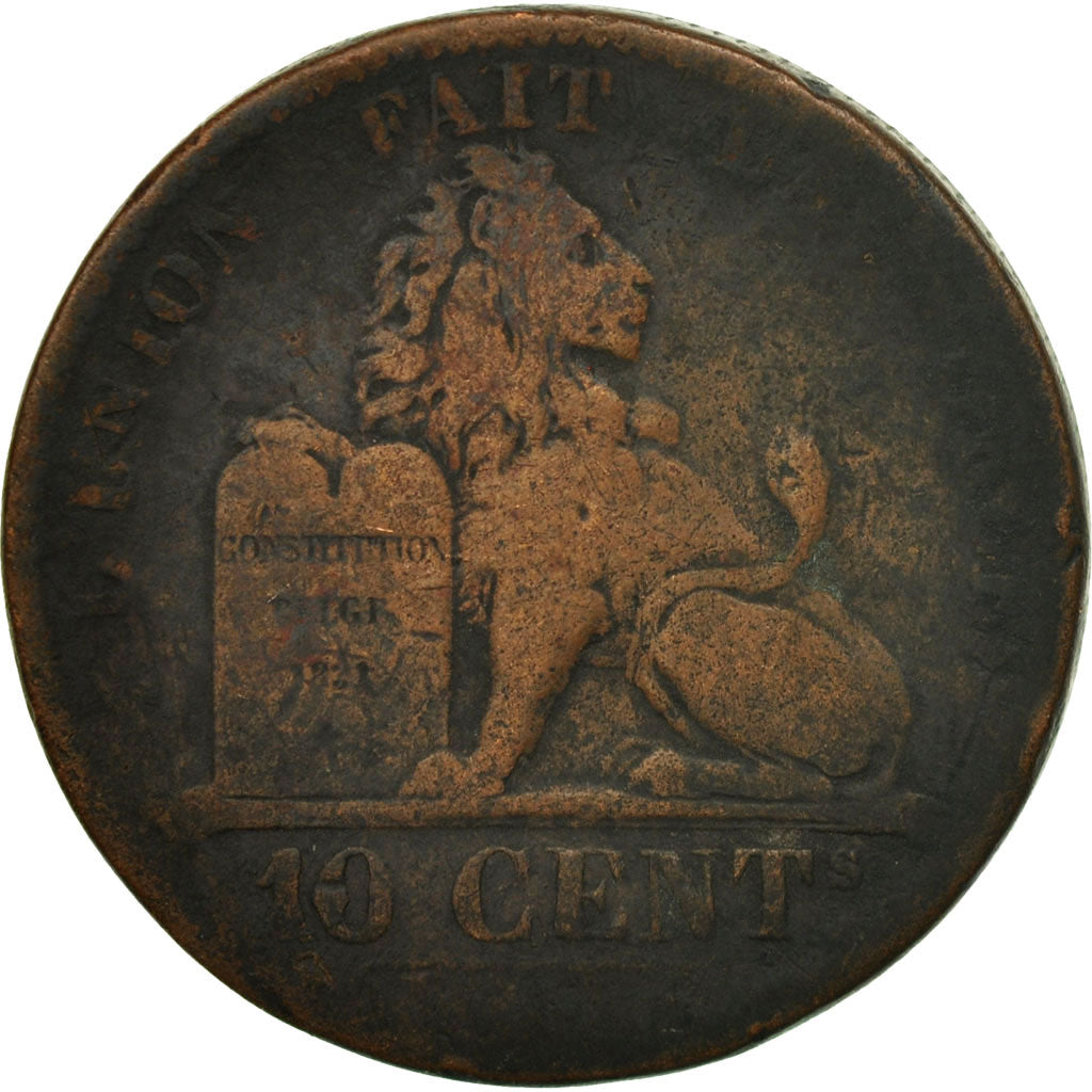Coin, Belgium, Leopold I, 10 Centimes, 1832, VG(8-10), Copper, KM:2.1