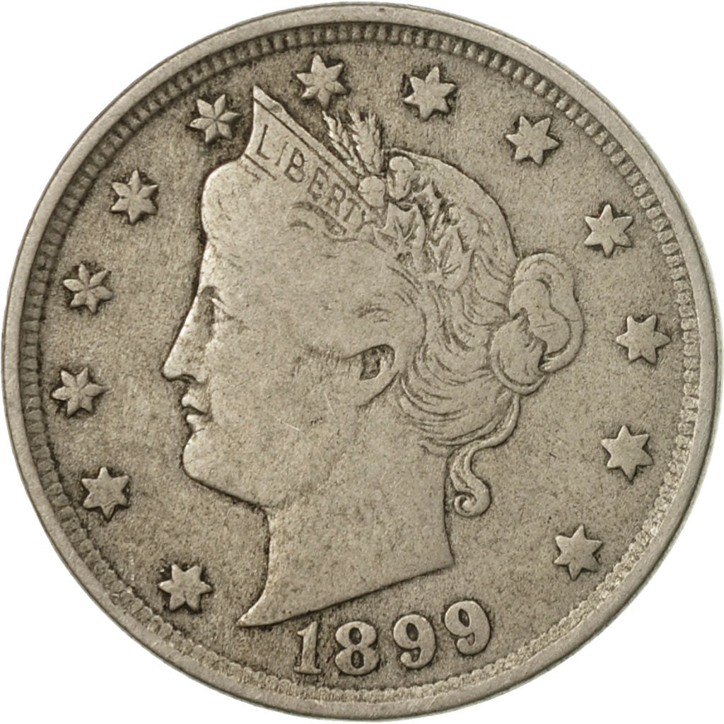 Coin, United States, Liberty Nickel, 5 Cents, 1899, U.S. Mint, Philadelphia