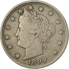 Coin, United States, Liberty Nickel, 5 Cents, 1899, U.S. Mint, Philadelphia