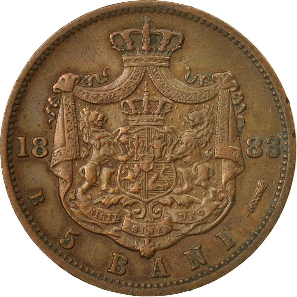Coin, Romania, Carol I, 5 Bani, 1883, EF(40-45), Copper, KM:19