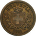 Moneda, Suiza, Rappen, 1851, Bern, MBC, Bronce, KM:3.1