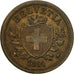 Coin, Switzerland, Rappen, 1851, Bern, EF(40-45), Bronze, KM:3.1
