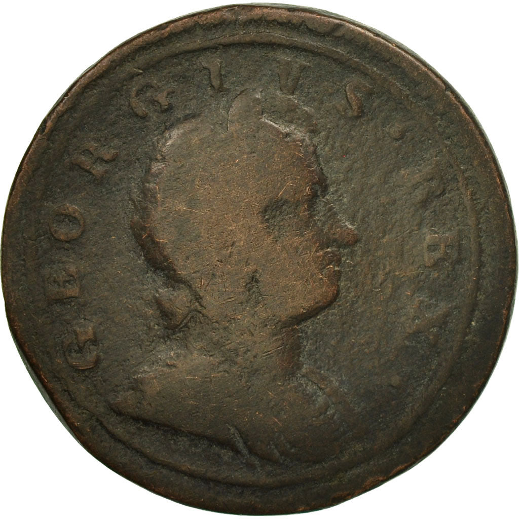 Coin, Great Britain, George I, 1/2 Penny, 1724, VG(8-10), Copper, KM:557