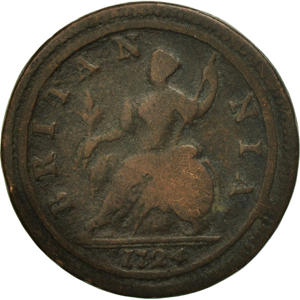 Coin, Great Britain, George I, 1/2 Penny, 1724, VG(8-10), Copper, KM:557