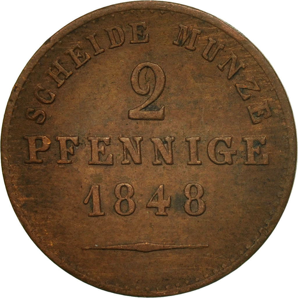 Coin, German States, BIRKENFELD, Paul Friedrich August, 2 Pfennige, 1848