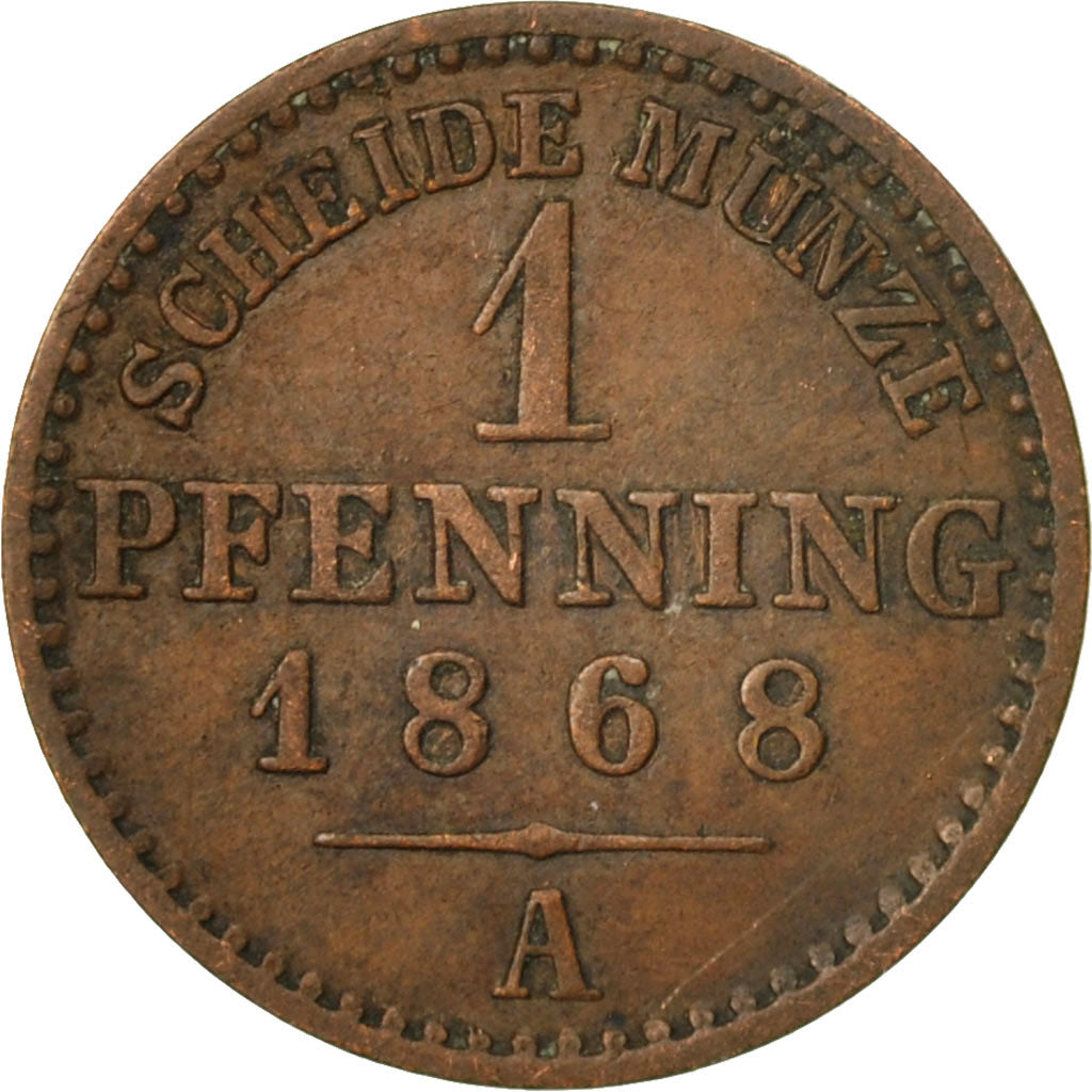 Coin, German States, PRUSSIA, Wilhelm I, Pfennig, 1868, Berlin, EF(40-45)