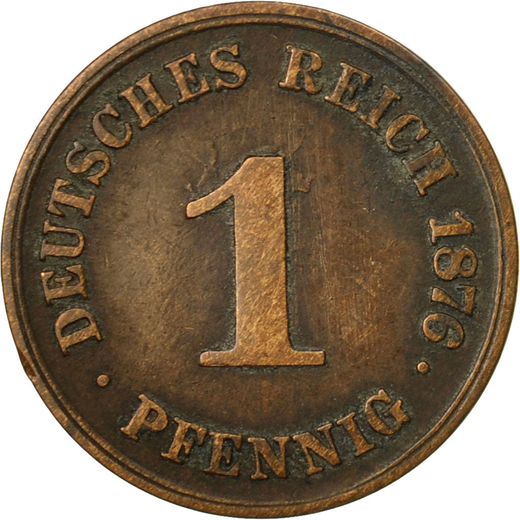 Moneda, ALEMANIA - IMPERIO, Wilhelm I, Pfennig, 1876, Frankfurt, MBC, Cobre