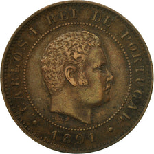 Monnaie, Portugal, Carlos I, 10 Reis, 1891, Portugal Mint, TTB, Bronze, KM:532