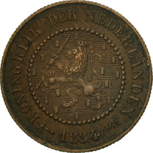 Moneta, Holandia, William III, 1/2 Cent, 1884, EF(40-45), Bronze, KM:109.1