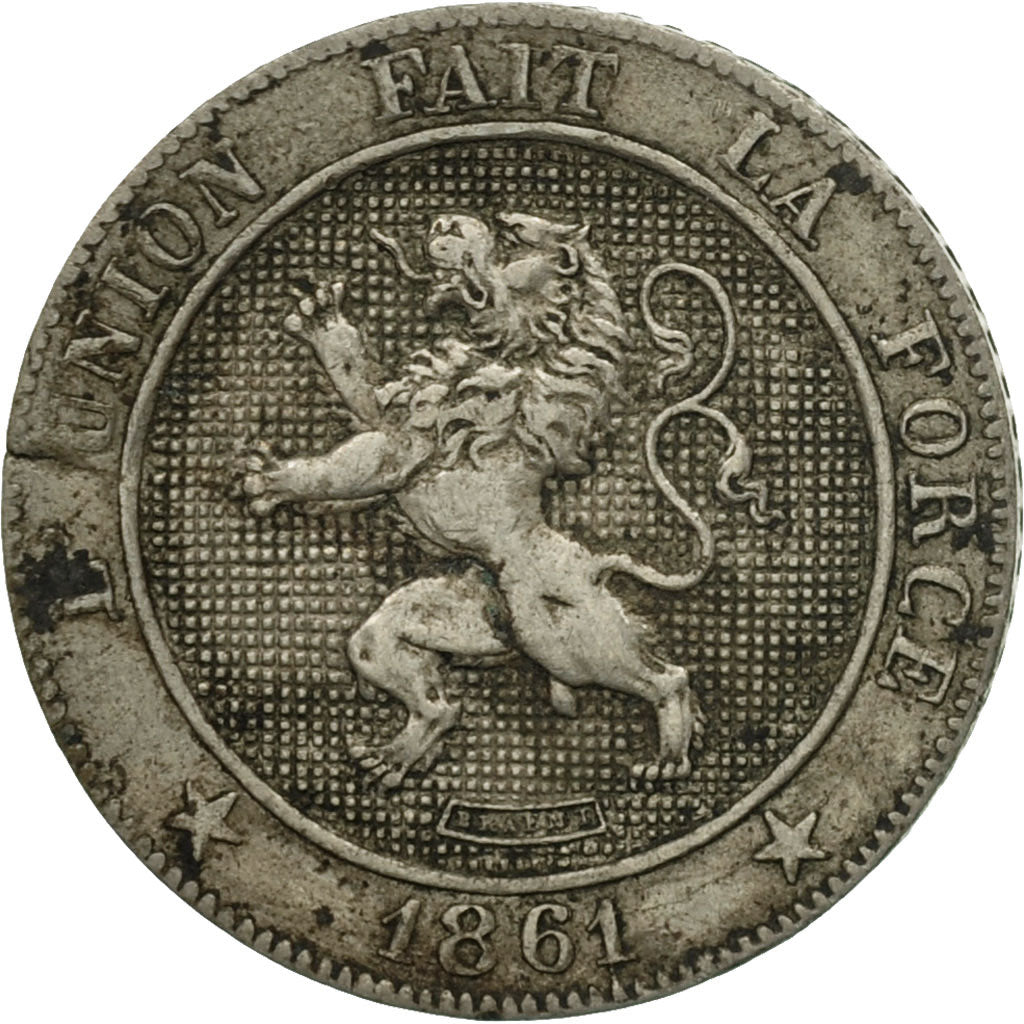 Moneta, Belgio, Leopold I, 5 Centimes, 1861, MB+, Rame-nichel, KM:21
