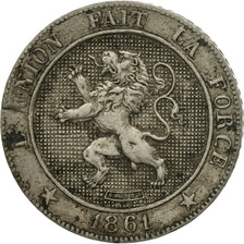 Moneta, Belgio, Leopold I, 5 Centimes, 1861, MB+, Rame-nichel, KM:21